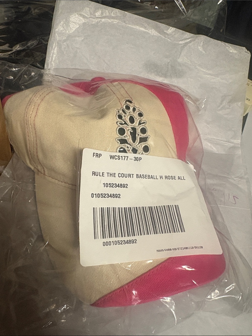 #33 FP BASEBALL CAP, Rose/white, NWT